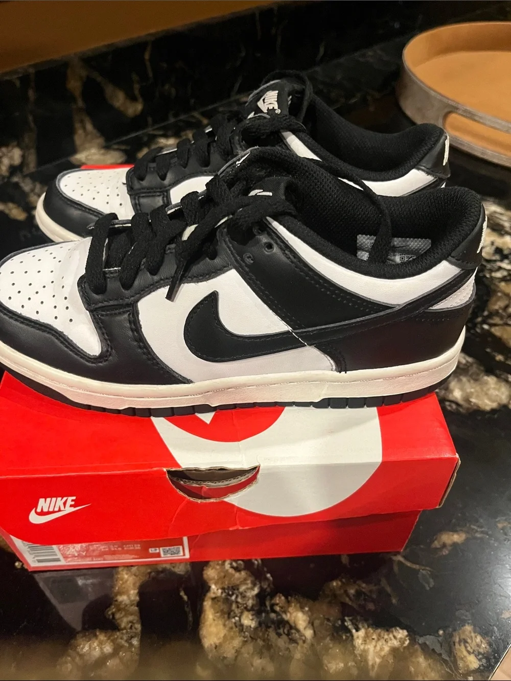 Nike Kids Black and White Low Top Sneakers dunk lows pandas 4